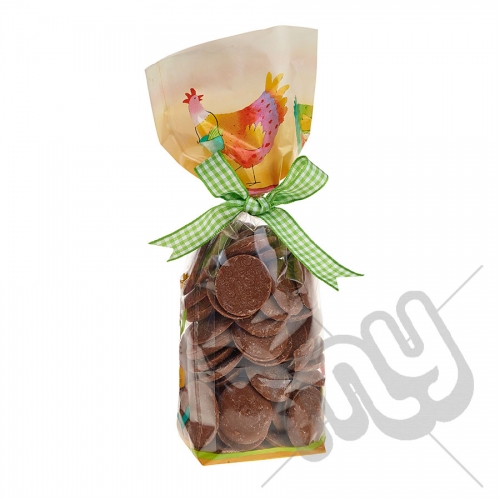 Summer's Day Cockerel and Floral Easter Printed Block Bottom Bags - 100mmx220mm x 10pcs