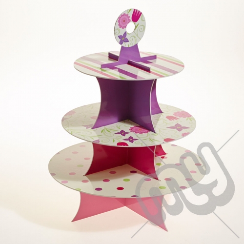 3 Tier Vintage Floral Cake Stand x 1pc