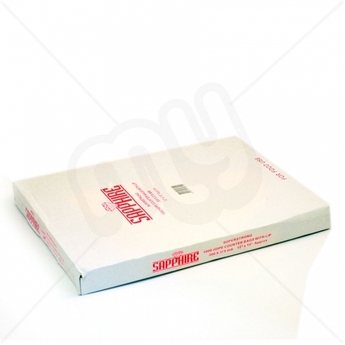 White HDPE Butcher Counter Bags with Lip - 8 x 10