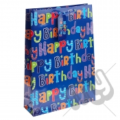 Blue Boyish Happy Birthday Gift Bag - Extra Large x 1pc