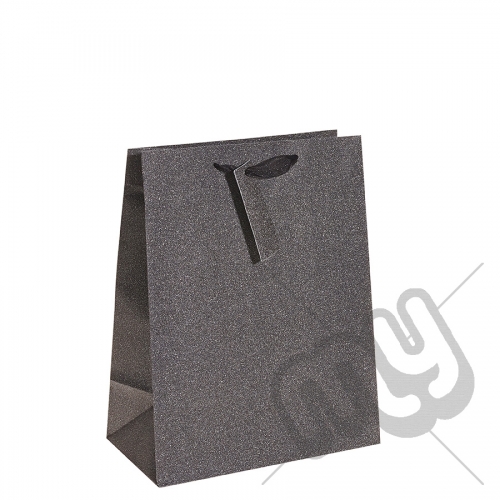 Charcoal Black Glitter Gift Bag - Large x 1pc