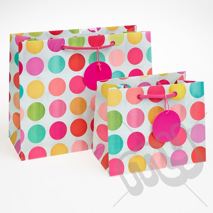 Multicolour Spotted Luxury Gift Bag - Medium x 1pc - My Carrier Bag for ...
