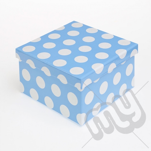 Blue Polka Dot Glitter Luxury Gift Box - SIZE 3