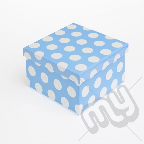 Blue Polka Dot Glitter Luxury Gift Box - SIZE 4