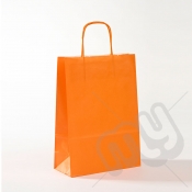 Orange Kraft Paper Bags with Twisted Handles - Medium x 25pcs