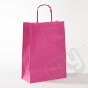 Pink Kraft Paper Bags with Twisted Handles - Large x 25pcs