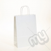 White Kraft Paper Bags with Twisted Handles - Medium x 25pcs