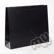 Black Luxury Matt Laminated Rope Handle Carriers - LARGE x 50pcs