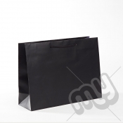 Black Luxury Matt Laminated Rope Handle Carriers - MEDIUM x 50pcs