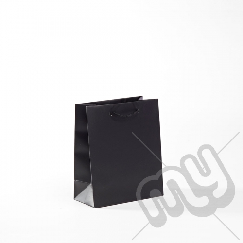 Black Luxury Matt Laminated Rope Handle Carriers - SMALL x 1pc