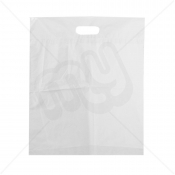 White Patch Handle Fashion Carrier Bags 38x46+8cm x 100pcs