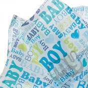 Baby Boy Blue Printed Tissue Paper - 6 Sheets