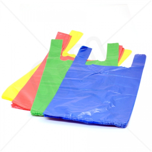 Coloured Plastic Carrier Bag 11x17x21 15 Micron ( Medium Strength) x 2000pcs