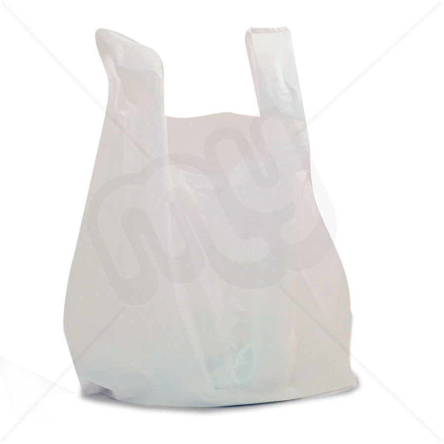 White Plastic Carrier Bag 13x19x23 20 micron (Heavy